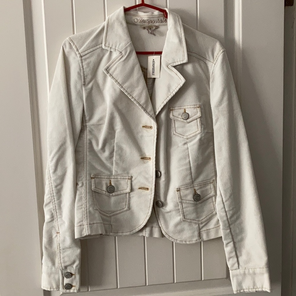 NWT Juniors Corduroy White Jacket Aeropostale